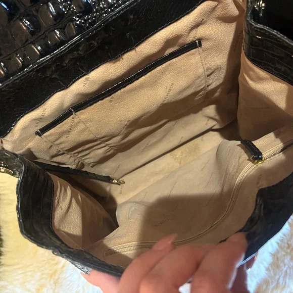 Brahmin Black Crocodile Embossed Bag - Picture 5 of 5